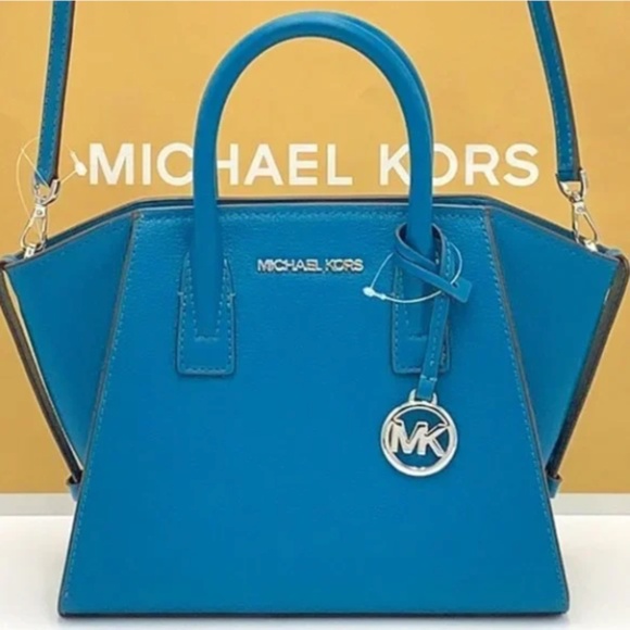 Michael Kors "Avril" Small Leather Top-Zip Satchel "Lagoon" NWT - Picture 1 of 16